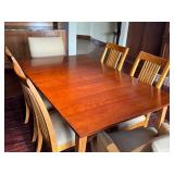 Ethan Allen Dining Room Table Set with 2 Leaves, 6 Chairs