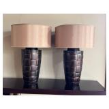 LR - Pair of 30-Inch Decorative Table Lamps with Drum Shades