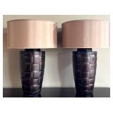 LR - Pair of 30-Inch Decorative Table Lamps with Drum Shades
