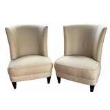 Pair of Upholstered Armless Accent Chairs