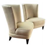 Pair of Upholstered Armless Accent Chairs