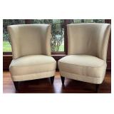 Pair of Upholstered Armless Accent Chairs