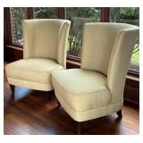 Pair of Upholstered Armless Accent Chairs