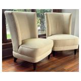 Pair of Upholstered Armless Accent Chairs