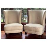Pair of Upholstered Armless Accent Chairs