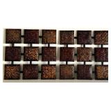 G - Pair of 27 by 27 Inches Embossed Metal Wall Hangings