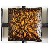 G - Pair of 27 by 27 Inches Embossed Metal Wall Hangings