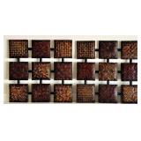 G - Pair of 27 by 27 Inches Embossed Metal Wall Hangings