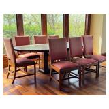 Dining Table Set with 8 Upholstered Chairs