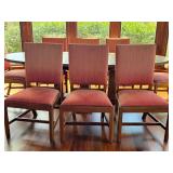 Dining Table Set with 8 Upholstered Chairs