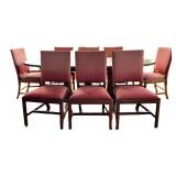Dining Table Set with 8 Upholstered Chairs