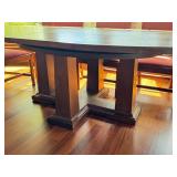 Dining Table Set with 8 Upholstered Chairs
