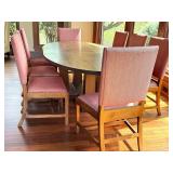 Dining Table Set with 8 Upholstered Chairs