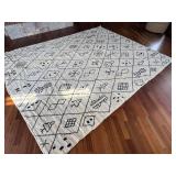 Vintage Handwoven Moroccan Berber Wool Rug 9'x8' - Tribal Pattern