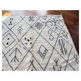 Vintage Handwoven Moroccan Berber Wool Rug 9'x8' - Tribal Pattern