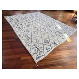 Vintage Handwoven Moroccan Berber Wool Rug 9'x8' - Tribal Pattern