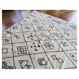 Vintage Handwoven Moroccan Berber Wool Rug 9'x8' - Tribal Pattern