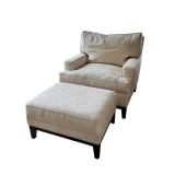 Swaim Upholstered Chair & Ottoman