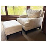 Swaim Upholstered Chair & Ottoman