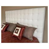 Ethan Allen King Size Upholstered Tufted Headboard with Bedding