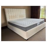 Ethan Allen King Size Upholstered Tufted Headboard with Bedding