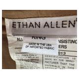 Ethan Allen King Size Upholstered Tufted Headboard with Bedding