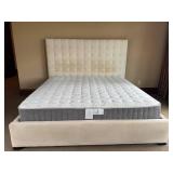 Ethan Allen King Size Upholstered Tufted Headboard with Bedding