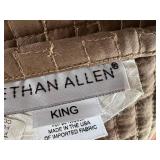 Ethan Allen King Size Upholstered Tufted Headboard with Bedding