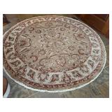 Round Handmade 8'2' Floral Pattern Area Rug