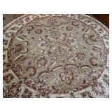 Round Handmade 8'2' Floral Pattern Area Rug
