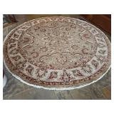Round Handmade 8'2' Floral Pattern Area Rug