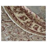 Round Handmade 8'2' Floral Pattern Area Rug