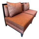 LL - Pair of Swaim Vintage Armless Upholstered Chairs