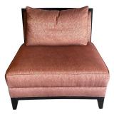 LL - Pair of Swaim Vintage Armless Upholstered Chairs