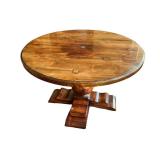 K - Vintage Round Pedestal Dining Table - Adjustable Height, 41-Inch Diameter