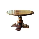 K - Vintage Round Pedestal Dining Table - Adjustable Height, 41-Inch Diameter