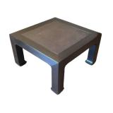 LL - Vintage Chinese-Style Lacquer Side Table - Cane Top, Horse Hoof Feet by Swaim