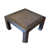 LL - Vintage Chinese-Style Lacquer Side Table - Cane Top, Horse Hoof Feet by Swaim