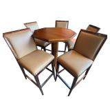 LL - Pub Height Round Table with 5 Swivel Stools