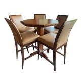 LL - Pub Height Round Table with 5 Swivel Stools
