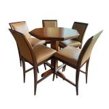 LL - Pub Height Round Table with 5 Swivel Stools