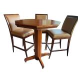 LL - Pub Height Round Table with 5 Swivel Stools
