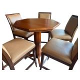 LL - Pub Height Round Table with 5 Swivel Stools