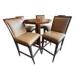 LL - Pub Height Round Table with 5 Swivel Stools