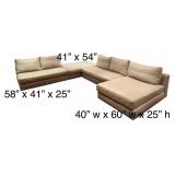 Upholstered Sectional Sofa with Chaise & Corner Ottoman by Swaim