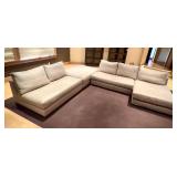 Upholstered Sectional Sofa with Chaise & Corner Ottoman by Swaim