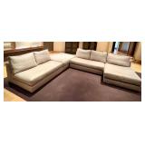 Upholstered Sectional Sofa with Chaise & Corner Ottoman by Swaim