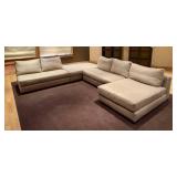 Upholstered Sectional Sofa with Chaise & Corner Ottoman by Swaim