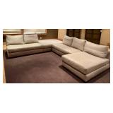 Upholstered Sectional Sofa with Chaise & Corner Ottoman by Swaim