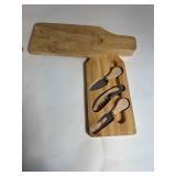 Connoisseur Corkscrew Deluxe Set, Martinelli Winery & Vineyards Cheese Board, & Wooden Wine Rack